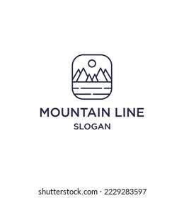 Mountain logo icon flat design template