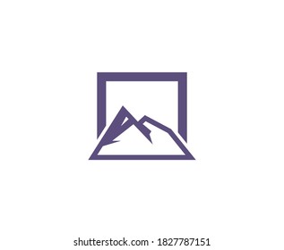 Mountain logo icon hill vector 