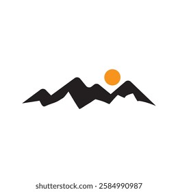 Mountain logo icon illustration flat