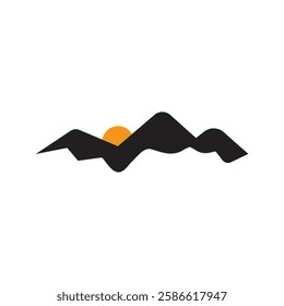 Mountain logo icon illustration flat