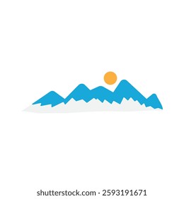 mountain logo icon illustration flat