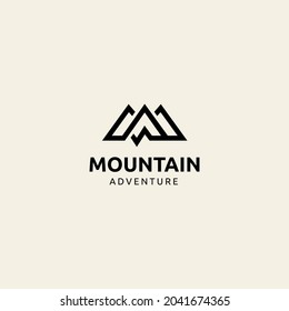 Mountain logo icon, M logo, mountain adventure logo, company logo, 