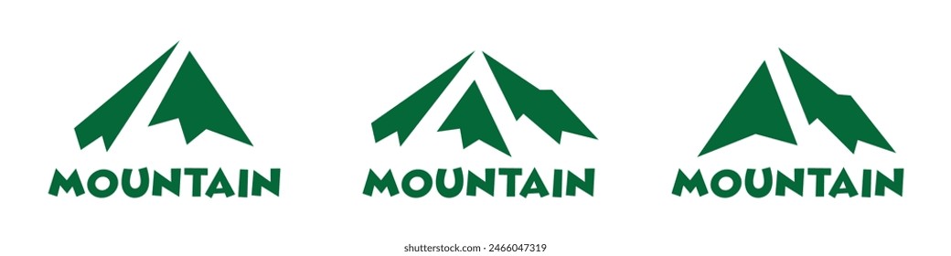 Mountain logo icon. Peak logo set icon, vector illustration