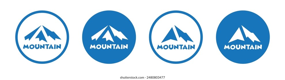 Mountain logo icon. Peak logo set icon, vector illustration