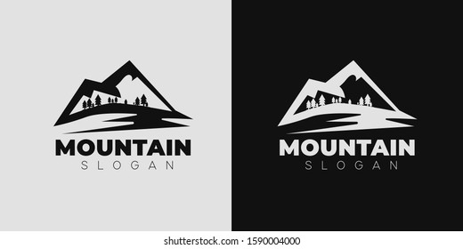 Mountain Logo Icon. Simple Outdoor logo