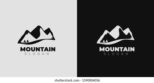 Mountain Logo Icon. Simple Outdoor logo