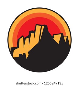 Mountain logo, icon or symbol  design template, vector illustration