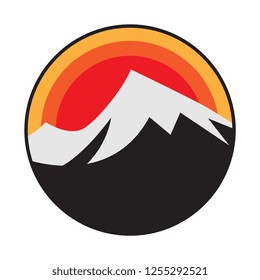 Mountain logo, icon or symbol  design template, vector illustration