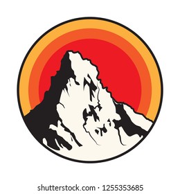 Mountain logo, icon or symbol  design template, vector illustration