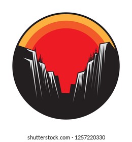 Mountain logo, icon or symbol design template, vector illustration