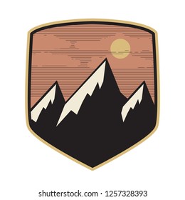 Mountain logo, icon or symbol design template, vector illustration