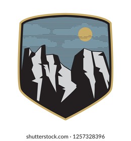 Mountain logo, icon or symbol design template, vector illustration