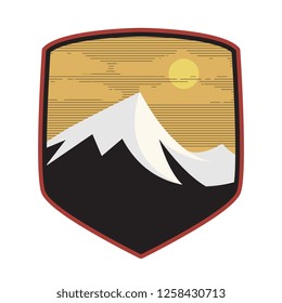 Mountain logo, icon or symbol design template, vector illustration
