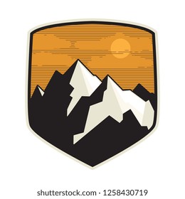 Mountain logo, icon or symbol design template, vector illustration
