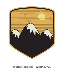 Mountain logo, icon or symbol design template, vector illustration