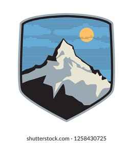 Mountain logo, icon or symbol design template, vector illustration