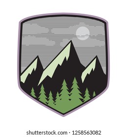 Mountain logo, icon or symbol design template, vector illustration