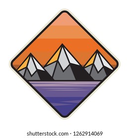 Mountain logo, icon or symbol design template, vector illustration
