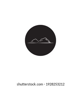 Fondo de la ilustración del diseño del vector del icono de montaña.