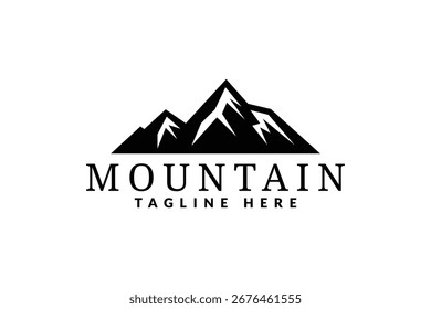 Ilustración vectorial de icono de logotipo de montaña	