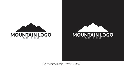 Ilustración de silueta de Vector de icono de logotipo de montaña