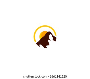 Mountain logo icon vector sun 