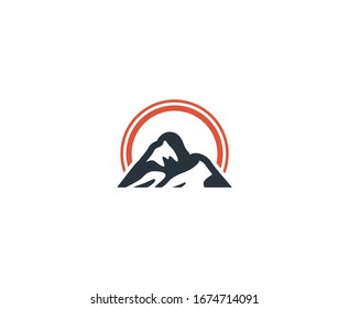 Mountain logo icon vector sun  