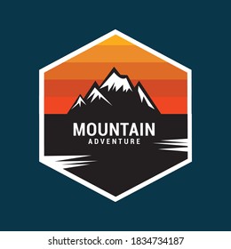 plantilla vectorial de icono de logotipo de montaña.