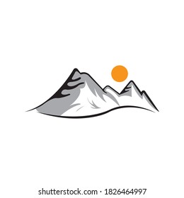 Mountain logo illustration abstract template color design vector