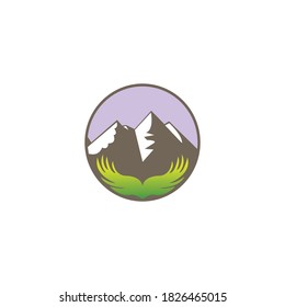 Ilustración de logotipo de montaña diseño de color abstracto de plantilla vector