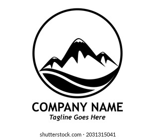 mountain logo illustration, a simple flat design