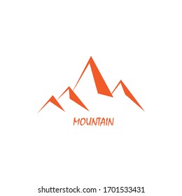 ilustración del logotipo de montaña de un diseño vectorial de color naranja único