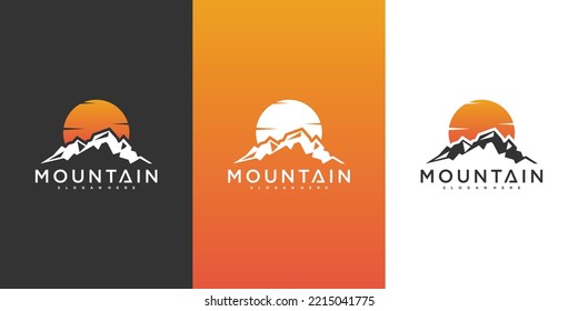 Mountain logo illustration vector design with unique concept