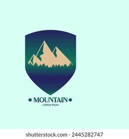 Logo de la montaña Ilustración Vector gráfico de Plantilla 