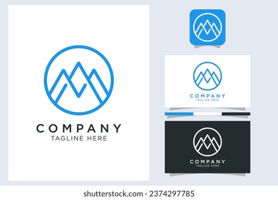 mountain logo with initials M A modern lines