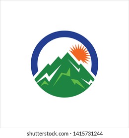 Mountain logo isolated flat on White Background, The mountain Logo Vector,