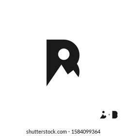 mountain logo letter b, with a combination of the letter b and mountain design into one logo that is unique and simple. with black and white textiles. white isolated. modern template. vector illustrat