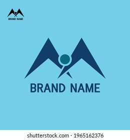A mountain logo with the letter m and a bird for the symbol of tough, strong shot up to get the success of your company.