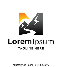 Mountain logo with letter M concept