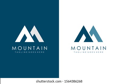 Mountain Logo Letter M Flat Vector Logo Design Template Element