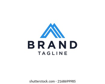 Mountain Logo Letter M Flat Vector Logo Design Template Element
