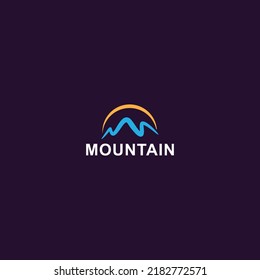 Mountain Logo Letter M Flat Vector transparent Logo Design Template Elemen