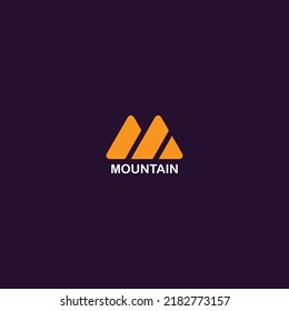 Mountain logo letter m flat vector logo design template element