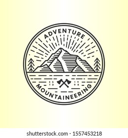 mountain logo and line art design. logo, icon and template