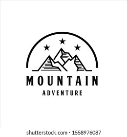 mountain logo and line art design. icon and template