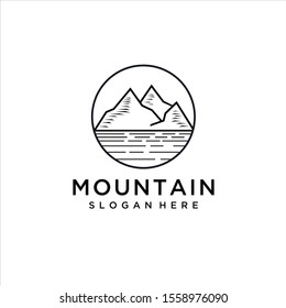 mountain logo and line art design. icon and template