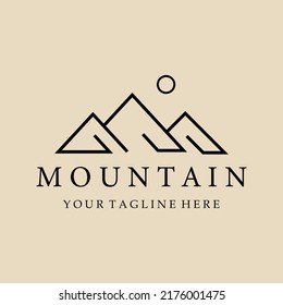 mountain logo line art, icon and symbol vector illustration design