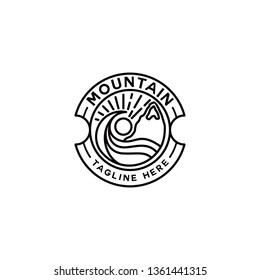 Mountain logo. Line Art logo. Outdoor logo