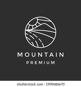 Mountain Logo, Mountain Logo line  in black background