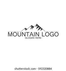 mountain logo with a long line
